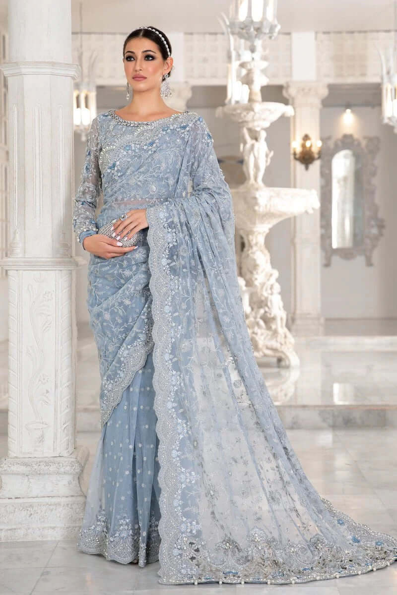 Maria B. ICE BLUE SAREE